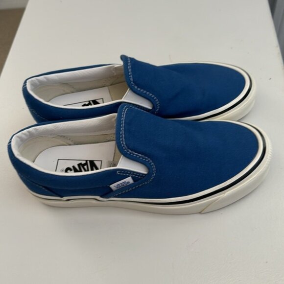 Vans Blue Anaheim Factory Classic Slip-On 98 DX Canvas Sneakers Shoes Size 7 - Picture 3 of 8